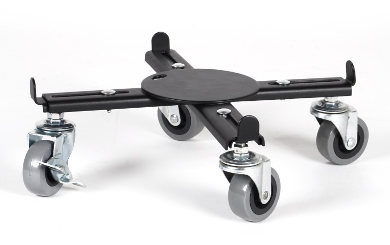 SUPPORT EXTENSIBLE A ROULETTE POUR POT DE 28.5 A 40 CM