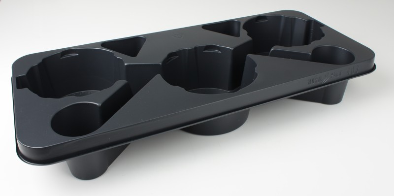 PLAQUE 3 POTS Ø19 NOIR RE