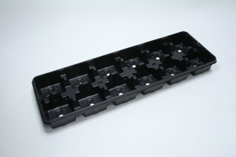 PLAQUE RIGIDE 12 POTS 9X9 FA NOIR